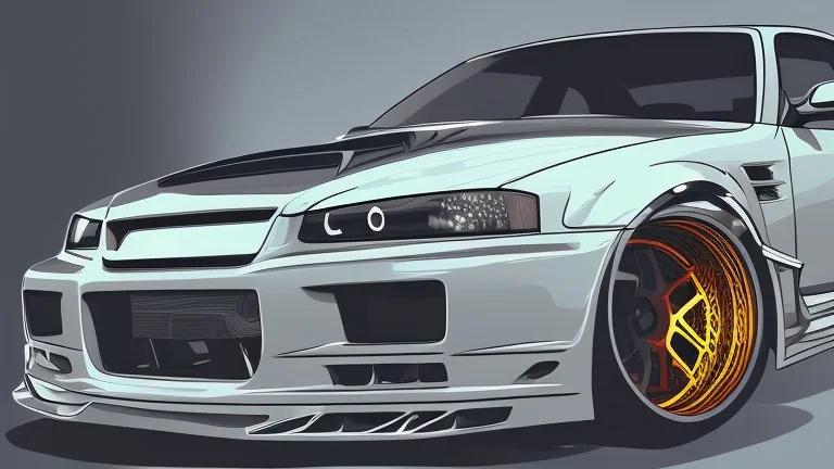 skyline r34 vector sticker