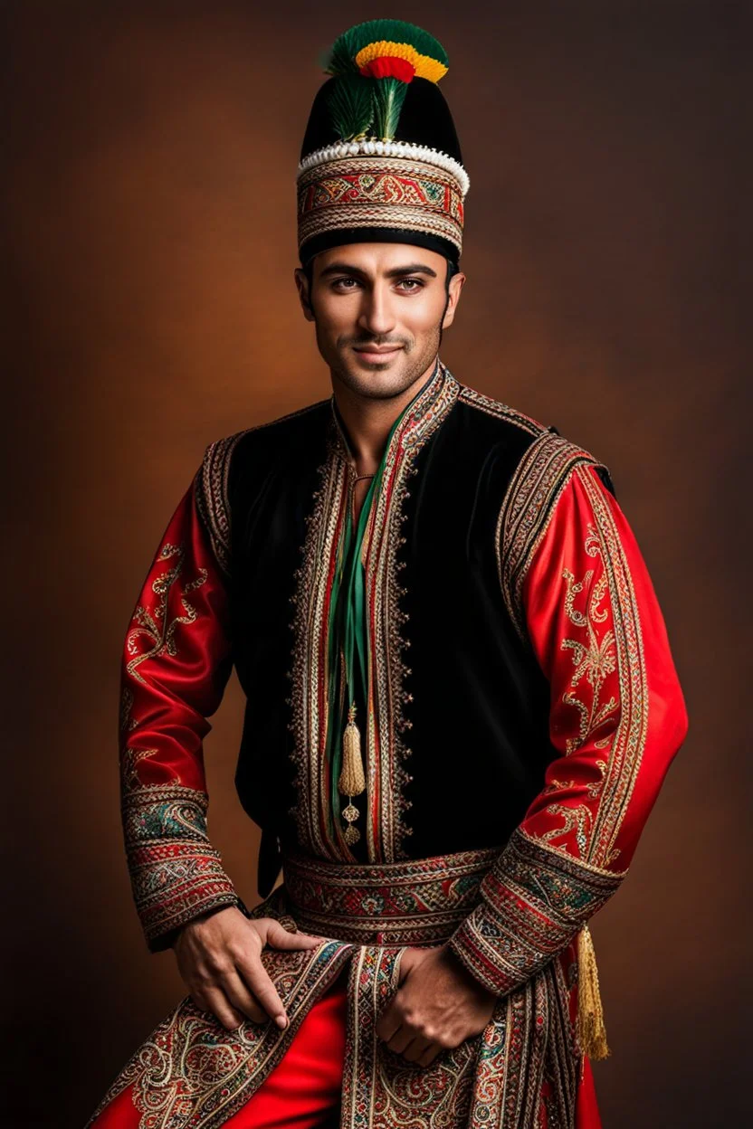 azeri male in traditional dancer costum