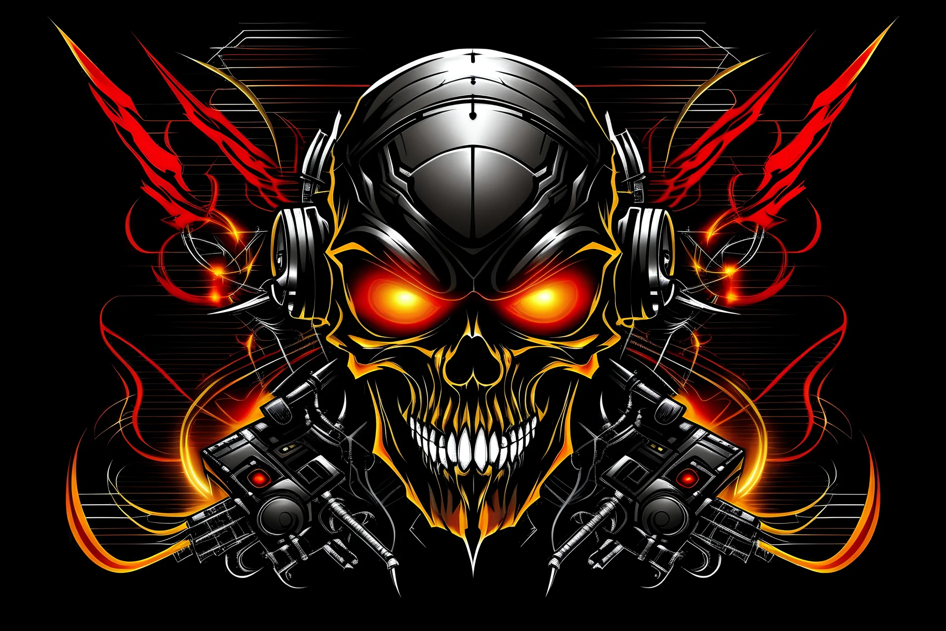 logo diable cyberpunk firestarter hardrock emission radio