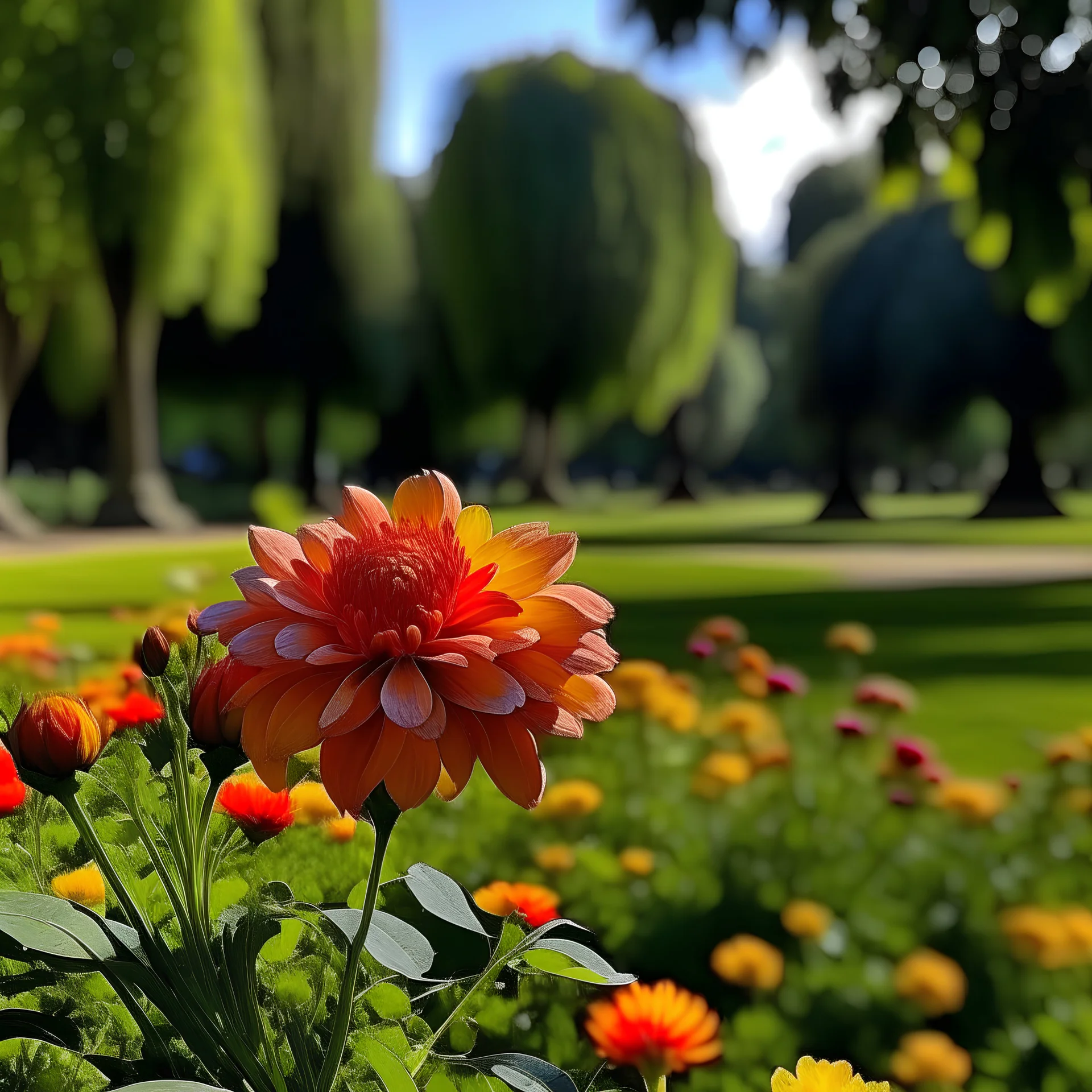 blooming flower in the park