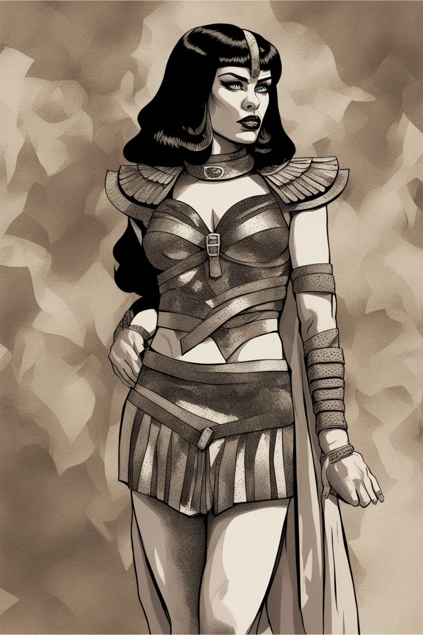 The super-heroine Cleopatra Rambo wearing crushed velvet,by artist "Ingrid Umber",by artist "Sienna Lamberts"