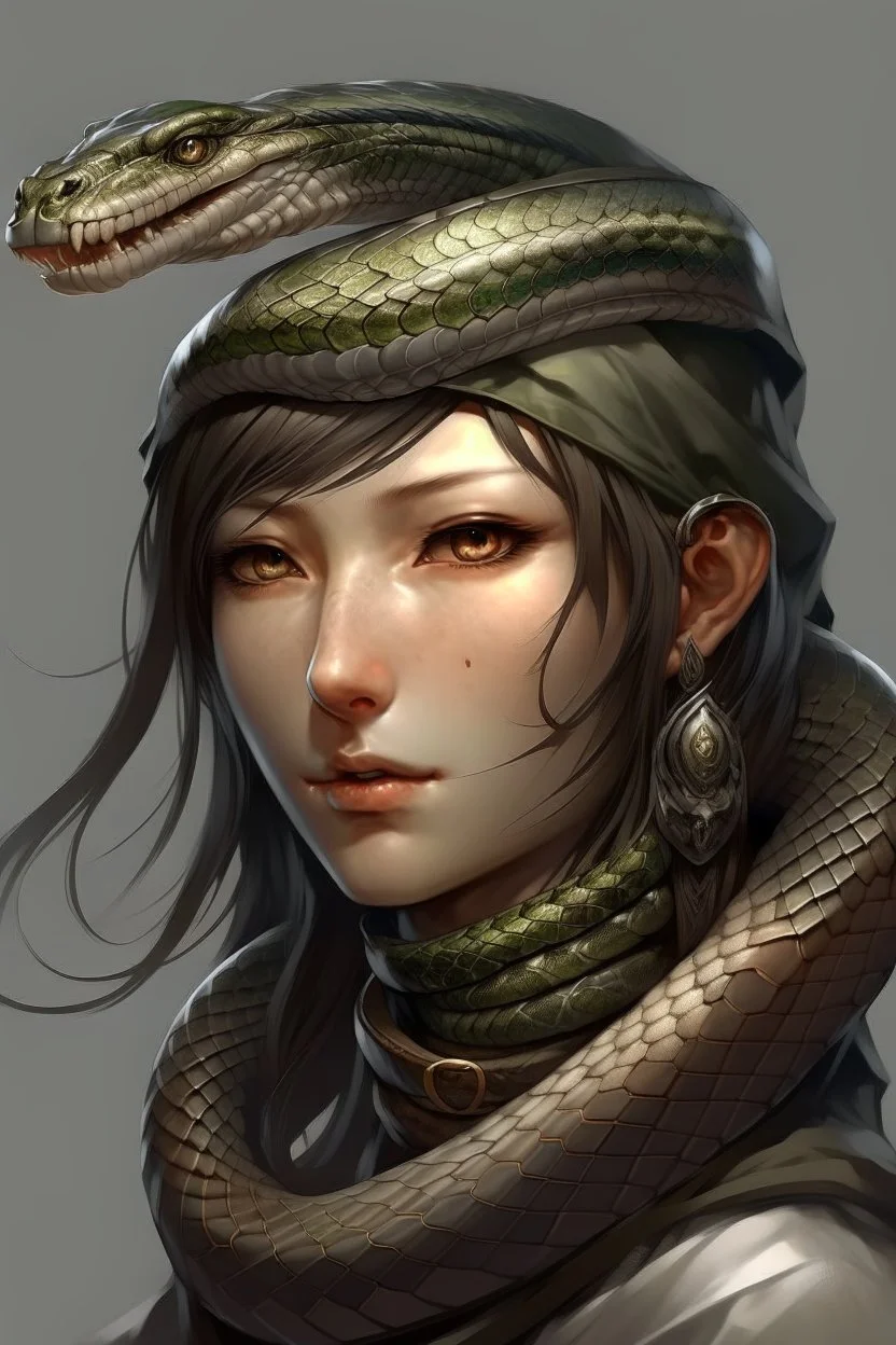 detailed persona, female snake head instead of hair