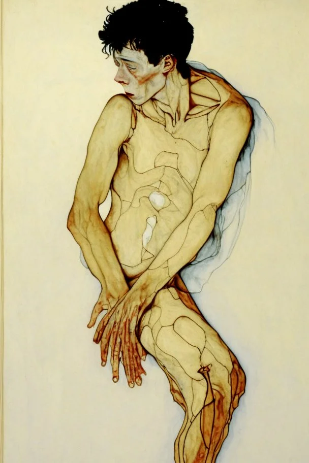 painting of a figure with the life-filled void of an empty existence, egon schiele masterpiece