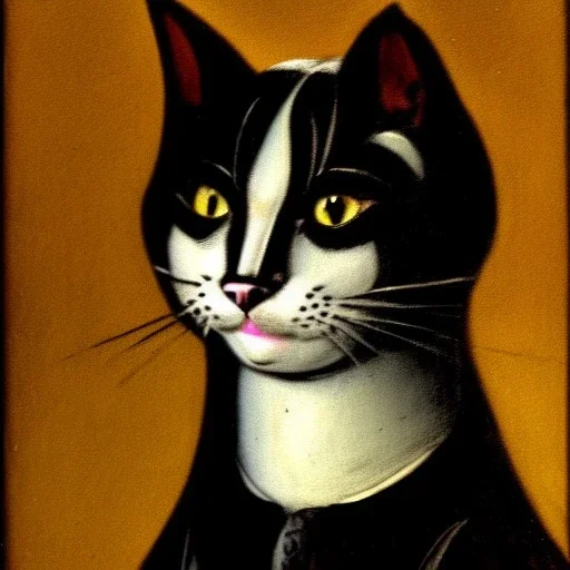 Retrato de un Gato con estilo de Francisco de Goya