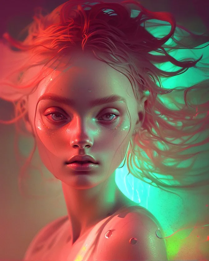 goddess painting in the style of marta bevacqua, violent, high delicate defined details, beautiful, atmospheric, rain, matte, 3 d 8 k octane rendered, sharp focus, illustration, holographic undertones, high detail, ultra realistic, highly saturated colors