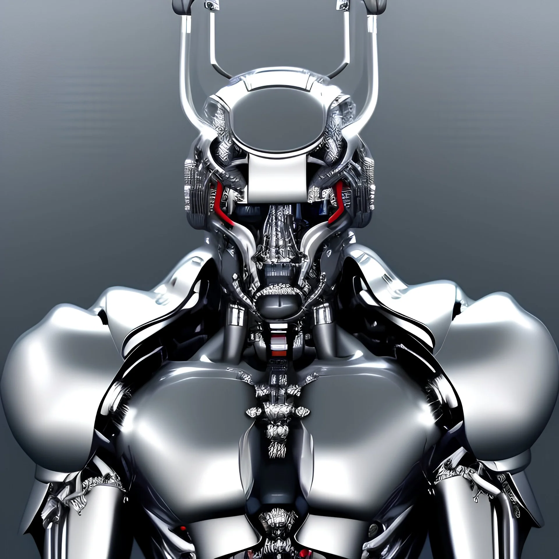 silver plated humanoid android