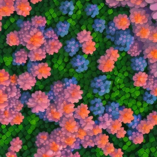 microphotography top-down view of flower, high definition, detail, HD, 8k, realistic, 3d rendering, blender, photography, fisheye, bulge, tilt shift blur, microbiology, intricate, blues, reds, yellows, greens, pinks, purples, oranges, indigos