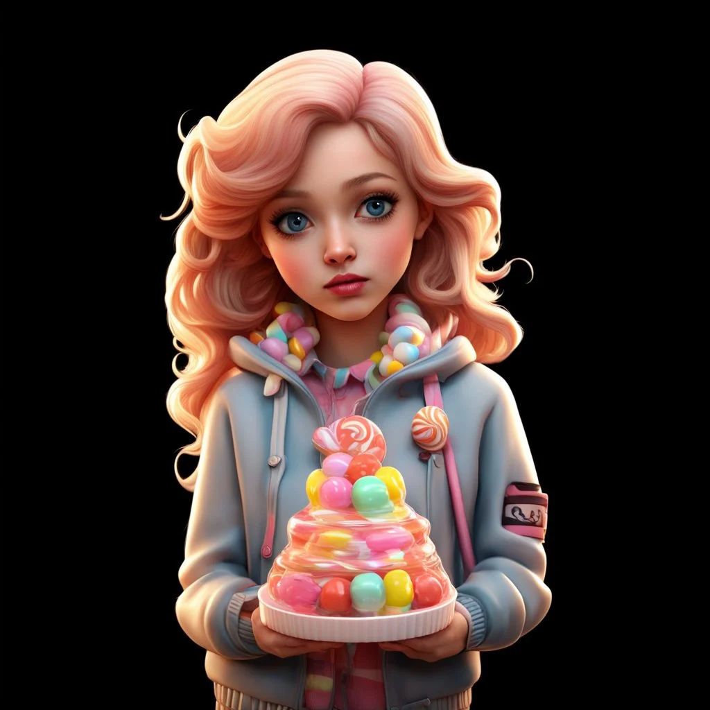 candy girl teenager, 3d,