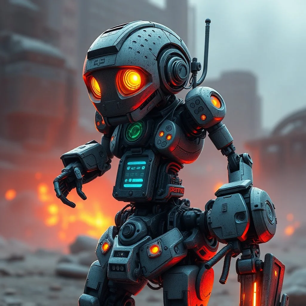 robot, futuristic, post-apocalypse