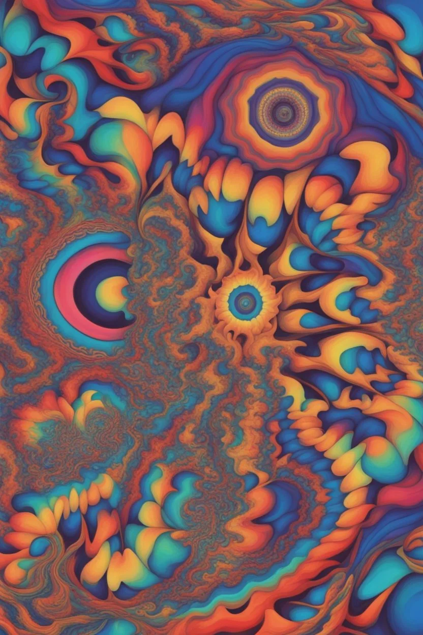 a trippy creation of Psychedelic art with a kaleidoscope of colors and mind-bending patterns; psychedelic; optical art