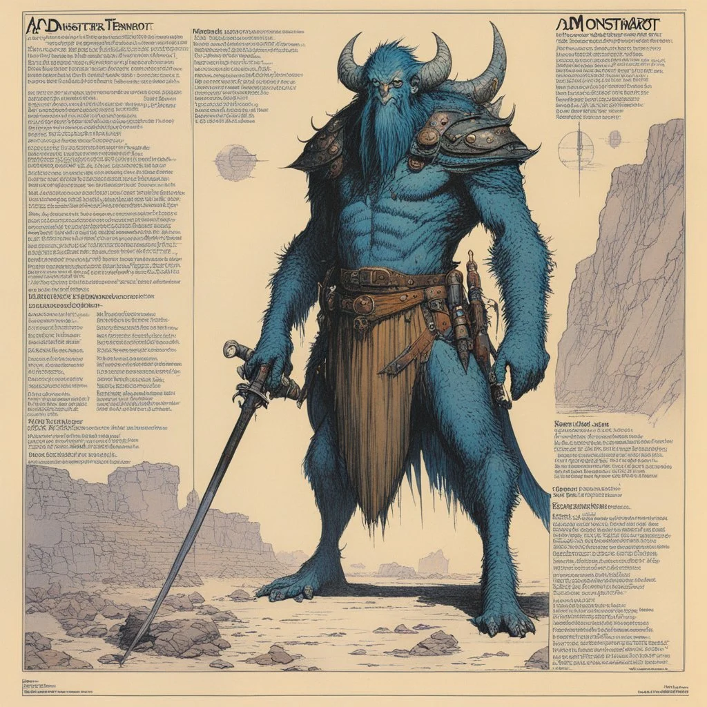 ConceptSheet: AD&D monster tentamort, with statistics [by Moebius]