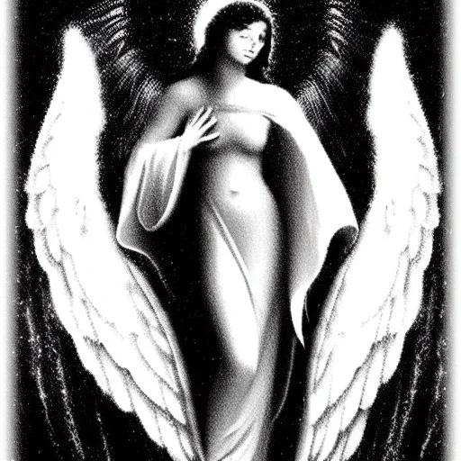 Angel code prophecy name words black and white