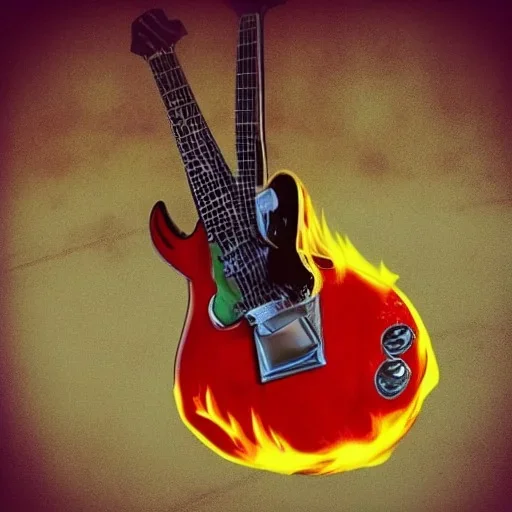 50'S ELECTRIC GUITAR ROCKABILLY HOTROD SPACESHIP FLAMES