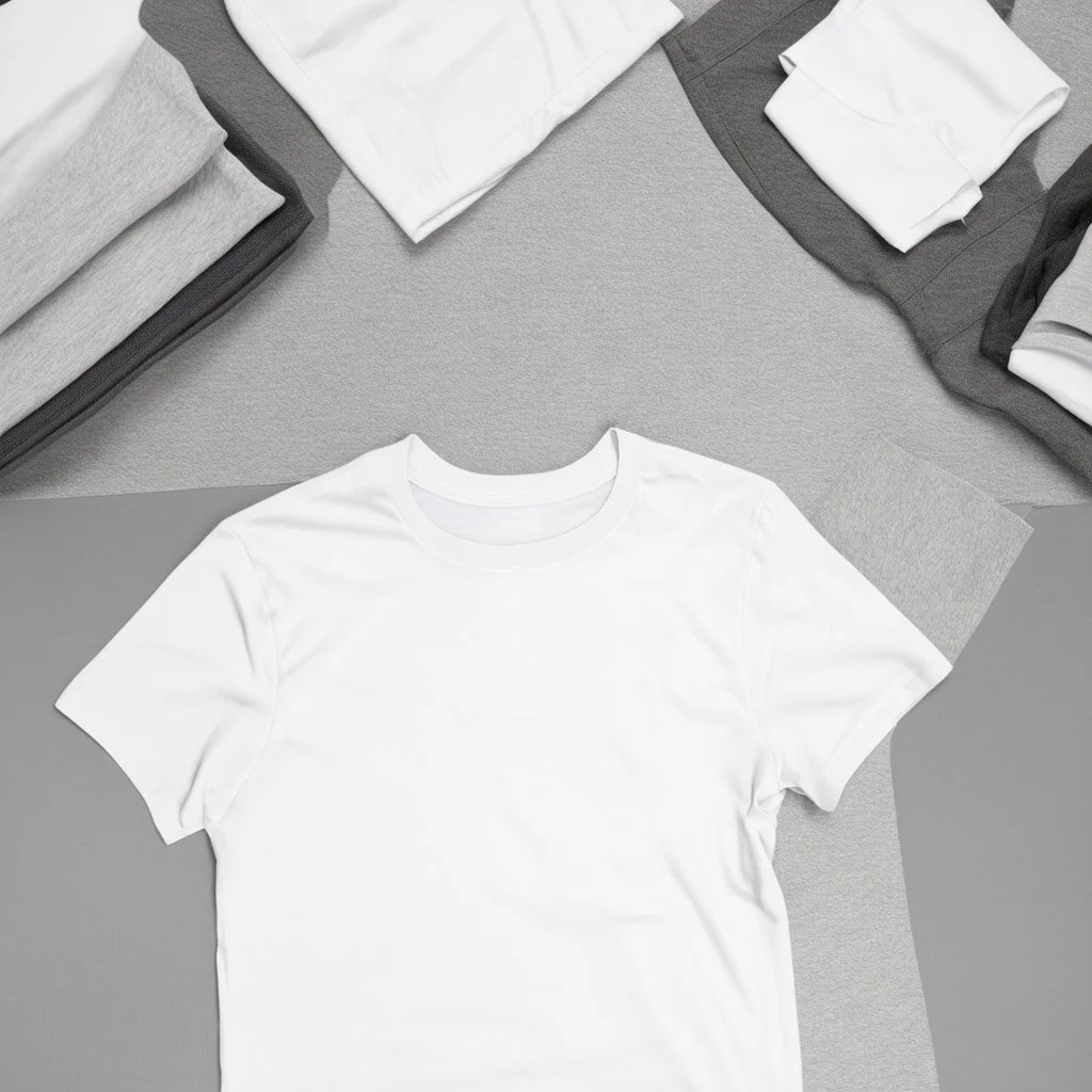 Folded traning T-shirt, top view, flat lay, realistic, male active wear, black smooth material, short sleeves round neck