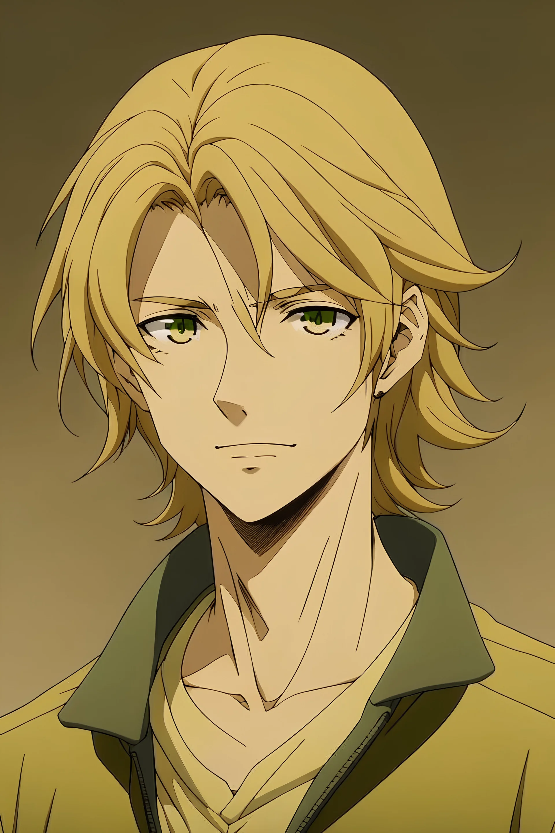 homen cabelo loiro sombrio anime japão anos 90