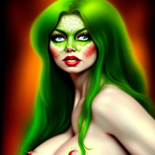 ultra detailed fullbody portrait of Beautiful busty Poison Ivy , extremely detailed digital painting, intrincate, extremely detailed face,crystal clear Big Green eyes, in the style of Ohrai Noriyoshi and robert e howard and pablo oliveira and Ken Kelley and Keith Parkinson,mystical colors,perfectly centered image, perfect composition, rim light, beautiful lighting,8k, stunning scene, raytracing