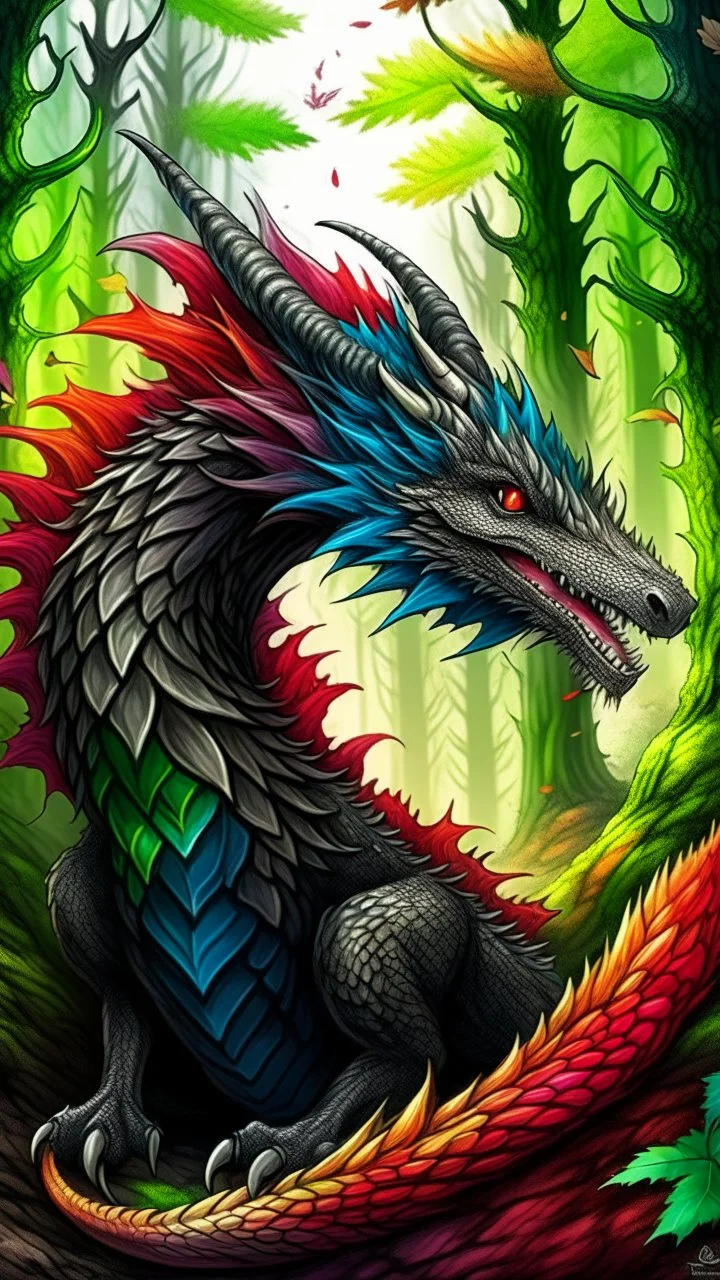 mythical drogon, forest backwornd, adult book cover