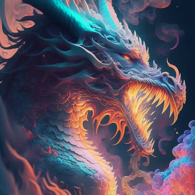 dragons breath, intricate, fine, shadowed, muted colors, 3D, highly detailed, retro style, by Cyril Rolando, by h. r. giger, By Boris Vallejo $plastic$ grid:true