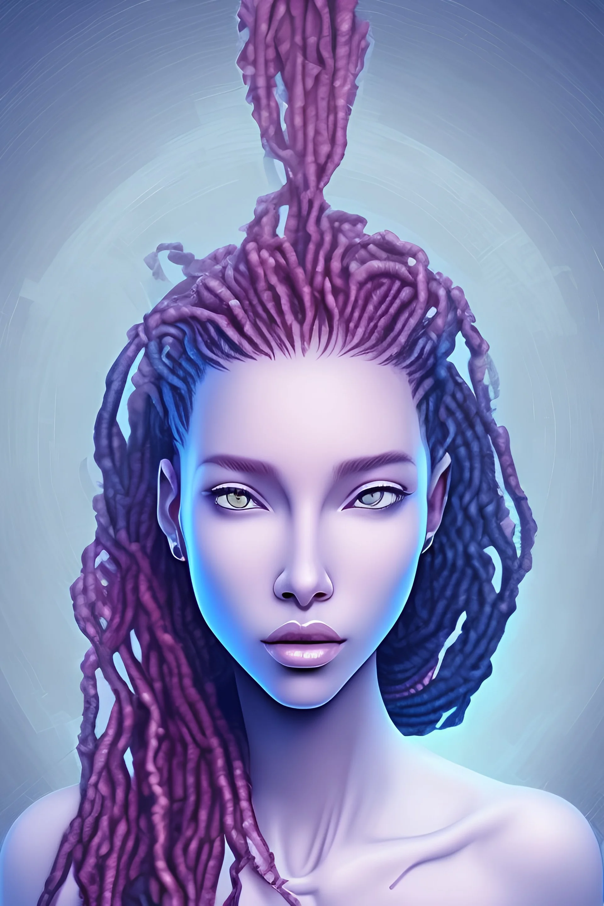 basic cartoon of a girl with locs contained in a circle
