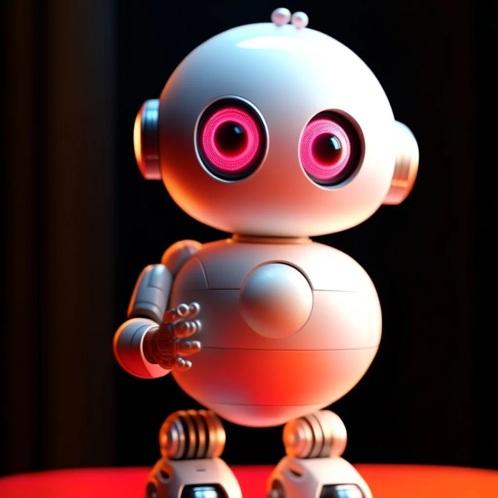 cute robot with fur holding a perfect sphere, motion blur, 8k, downlight, soft light, depth of field, photorealism, trending on art station, lotsa detail