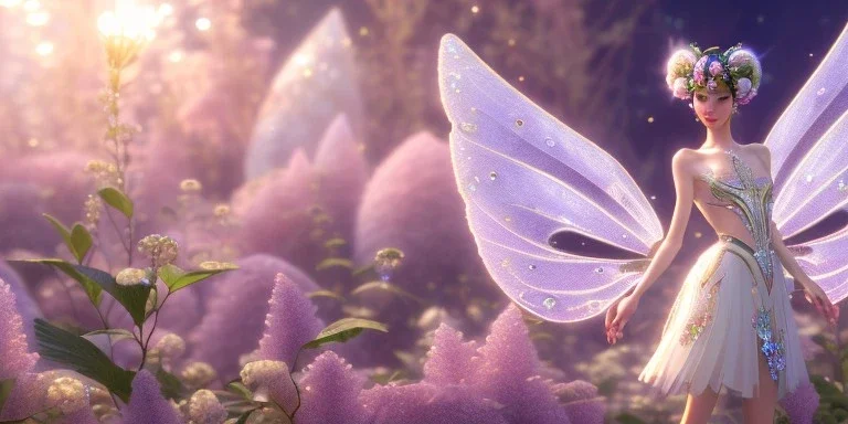 crystal subtle flower in a galactic ambiance beautiful fairy, transparent, delicate colors, in the foreground, full of details, smooth，soft light atmosphere, light effect，vaporwave colorful, concept art, smooth, extremely sharp detail, finely tuned detail, ultra high definition, 8 k, unreal engine 5, ultra sharp focus