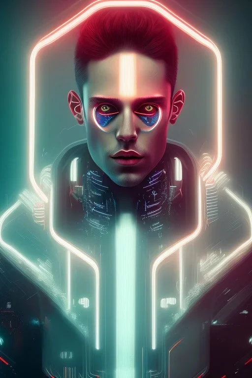 cyberpunk, head, men, portrai, tron