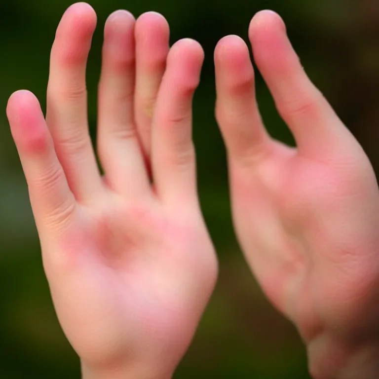 human hand, each finger has a face