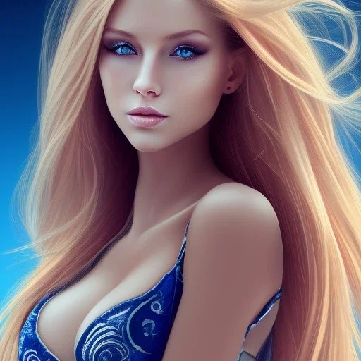 magnifique belle sexy jeune femme souriante des cheveux longs blonds,yeux bleus