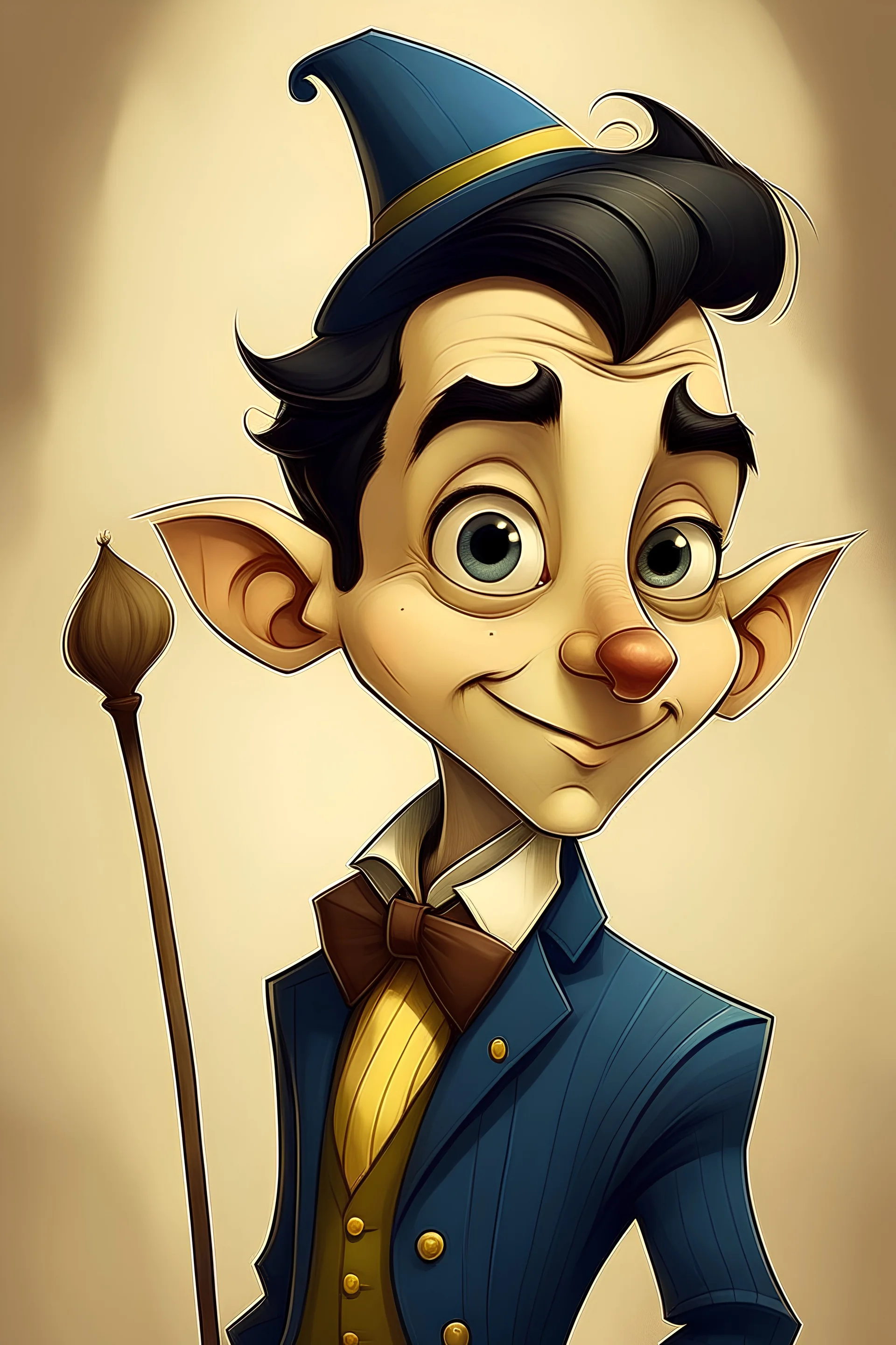 give me an illustration of Pinocchio wearing a suit