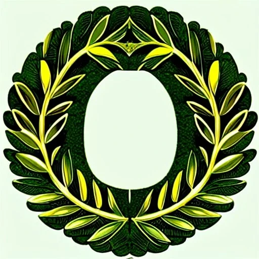 letter M, laurel wreath