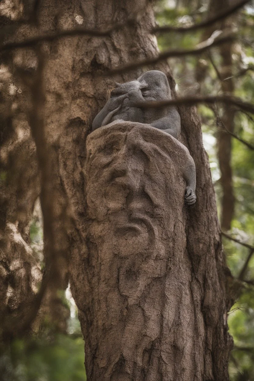 Carved out in a tree, "just be yourself"