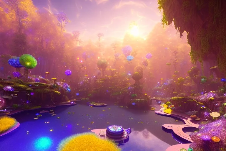 gold and purple crystal galactic ambiance cinema4d tunnel field pools river lighting sky, full of details, smooth, bright sunshine，soft light atmosphere, light effect，vaporwave colorful, concept art, smooth, extremely sharp detail, finely tuned detail, ultra high definition, 8 k, unreal engine 5, ultra sharp focus