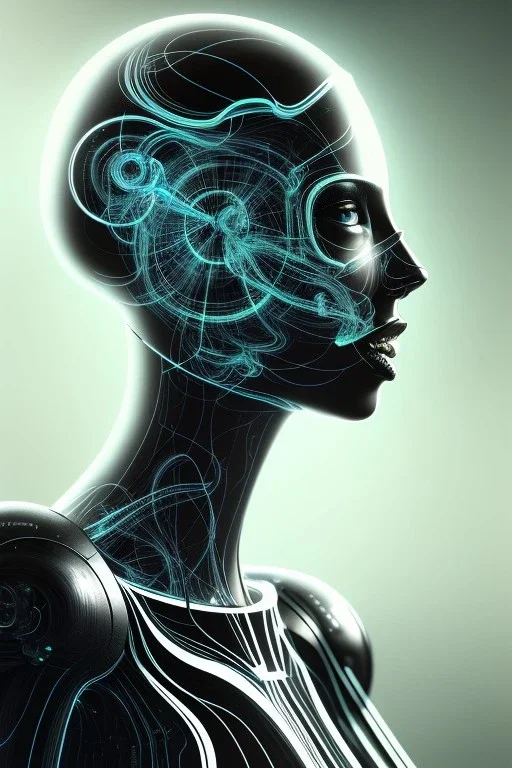 cyberpunk, glass body, women, portrai, open mouth, perfect skin, tron, cyborg , perfekt, real, dream, hr giger