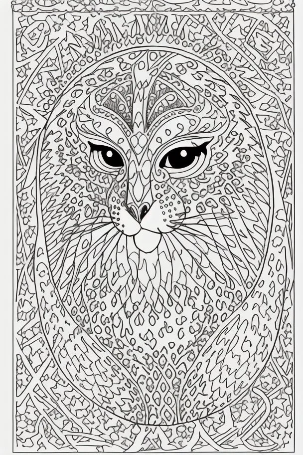 coloring book page of a magical animall