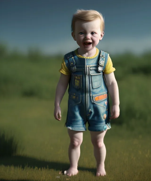 Van Gogh toddler, full body, jump, dramatic lighting, hyper realistic