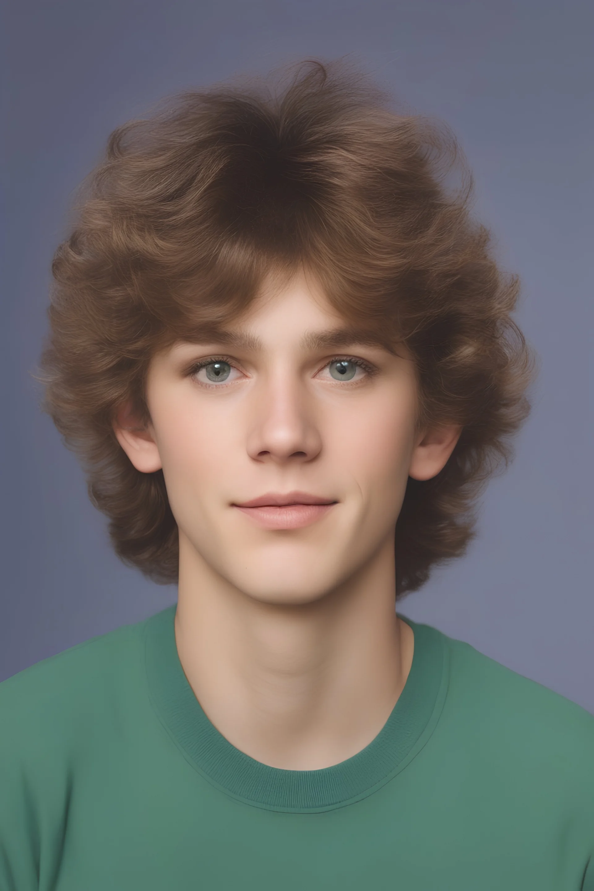 full color image, 1980's yearbook photo, teenager, the Reptile, 14 years old, photorealistic, --ar 9:16 --style raw