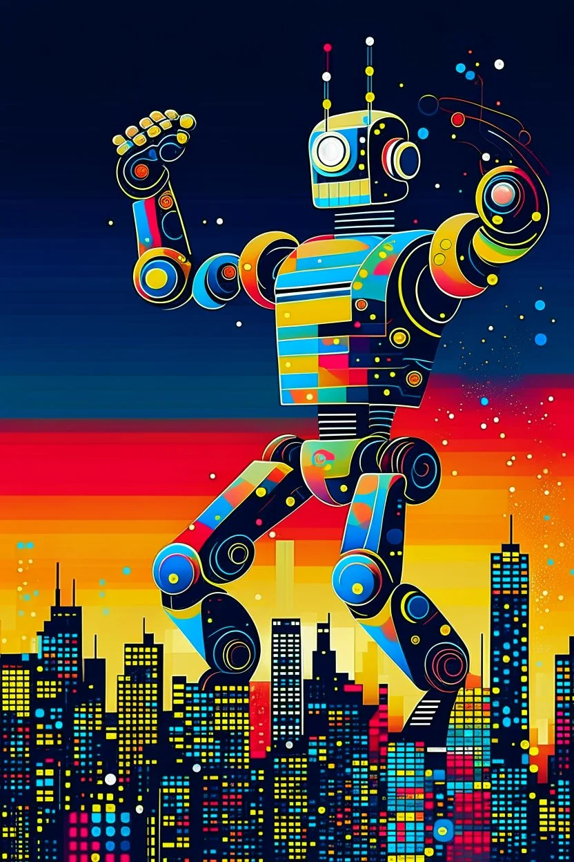 abstract robot dancer electronica music STYLE OF Hiroshi Nagai