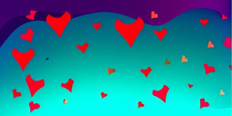 Vector Valentines day background banner - abstract panorama background