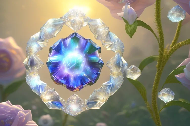 one big crystal subtle flower in a galactic ambiance, transparent petals, delicate colors, in the foreground, full of details, smooth, bright sunshine，soft light atmosphere, light effect，vaporwave colorful, concept art, smooth, extremely sharp detail, finely tuned detail, ultra high definition, 8 k, unreal engine 5, ultra sharp focus