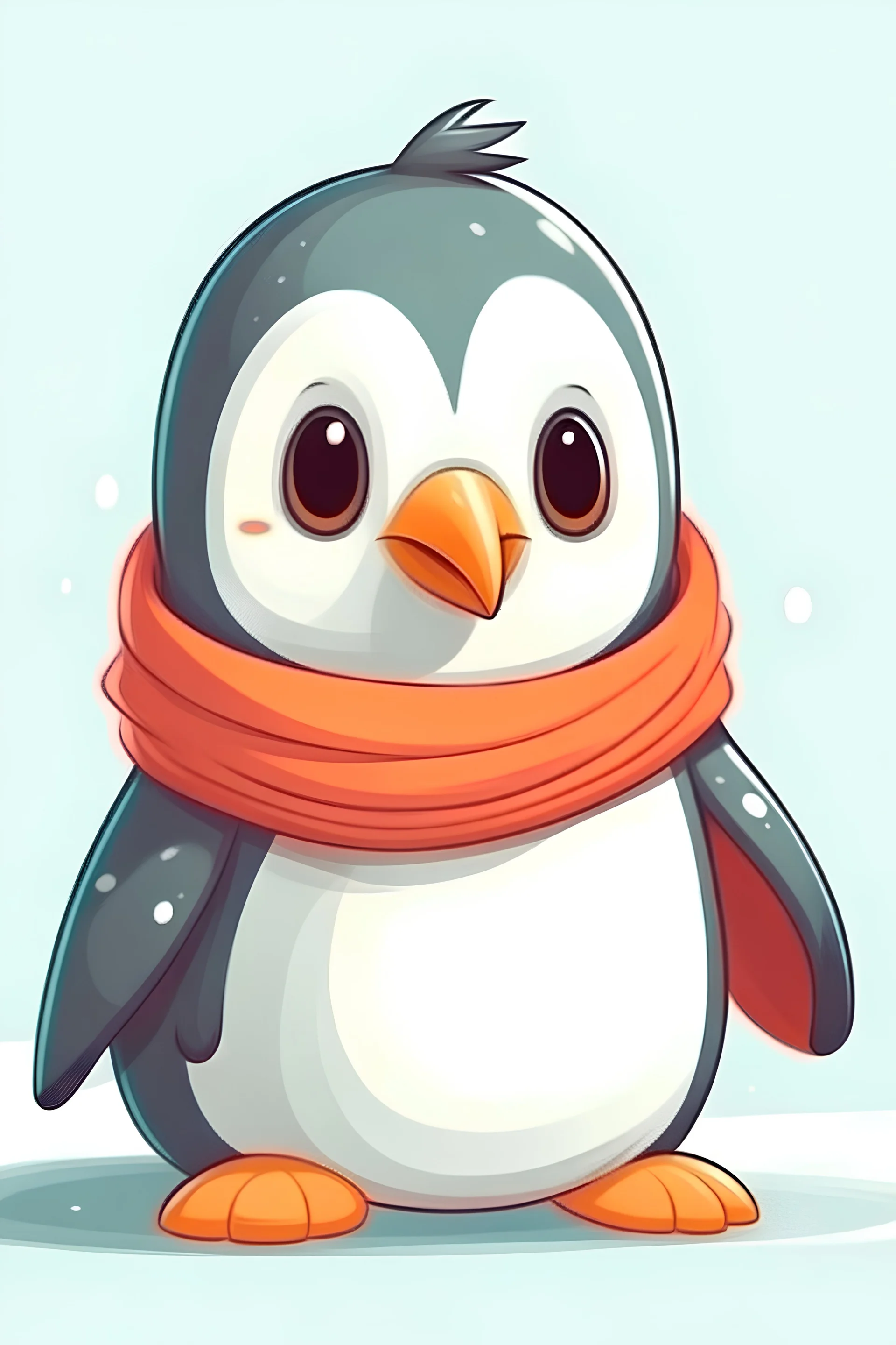 Cute Penguin Wearing a Scarf