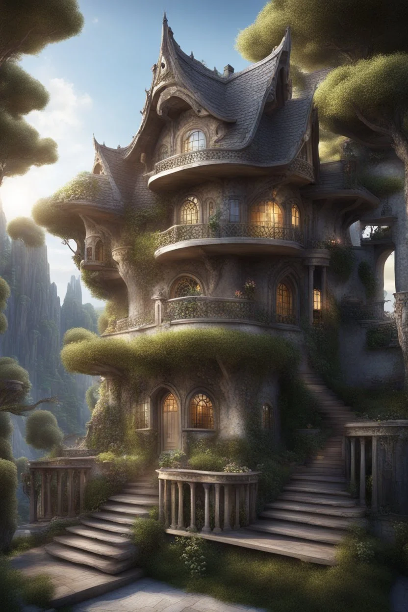 fantasy house with balcony