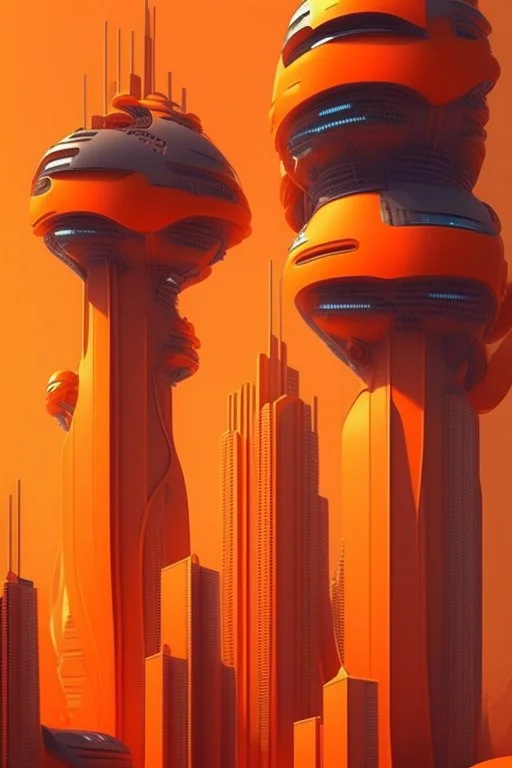 orange futuristic city