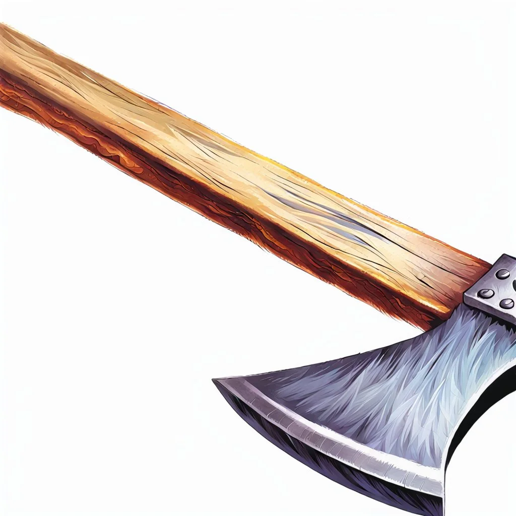 90's TCG fantasy artwork art of an axe