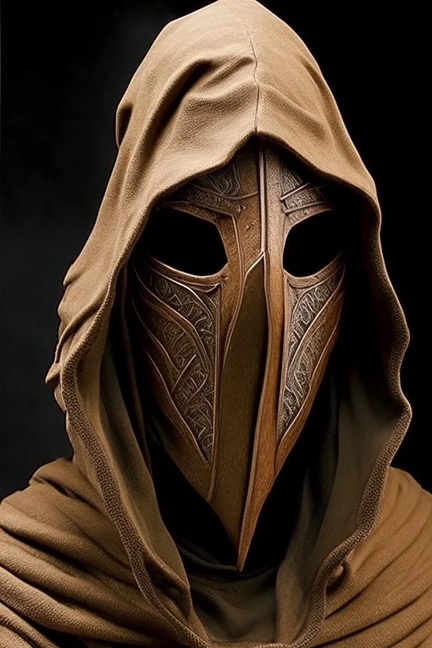 wizard mask light brown hood desert armor smoke knight scimitar warrior swords