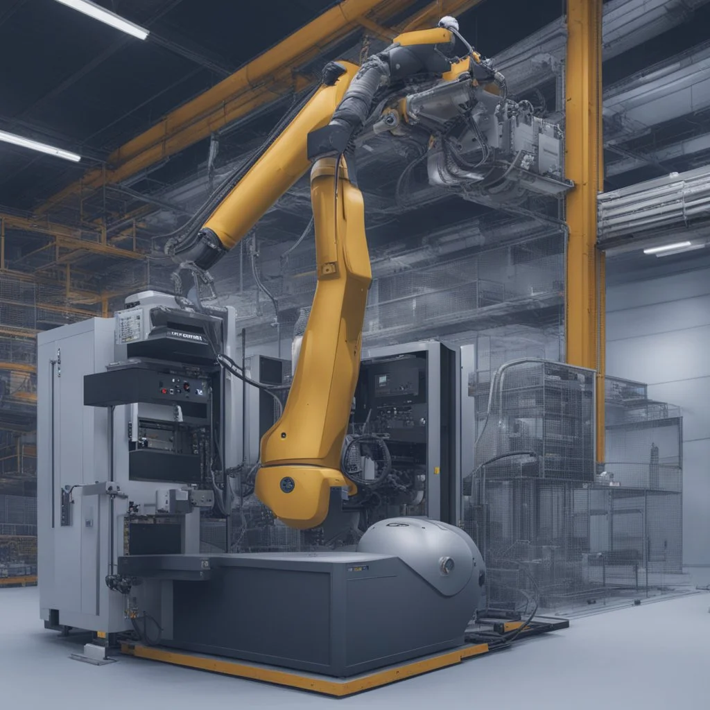an industrial equipment powered by AI that is talking to the operator