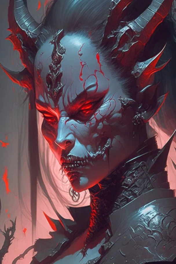 Nightmare Oni ,sci - fi, fantasy, intricate, elegant, highly detailed, digital painting, artstation, concept art, smooth, sharp focus, illustration, art by artgerm and greg rutkowski