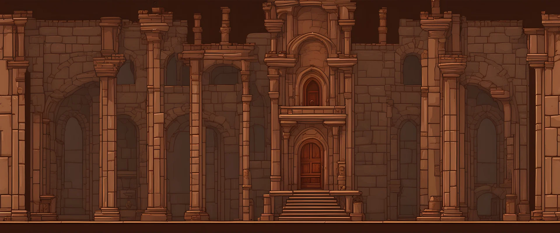 old large castle interier for retro 2d platformer