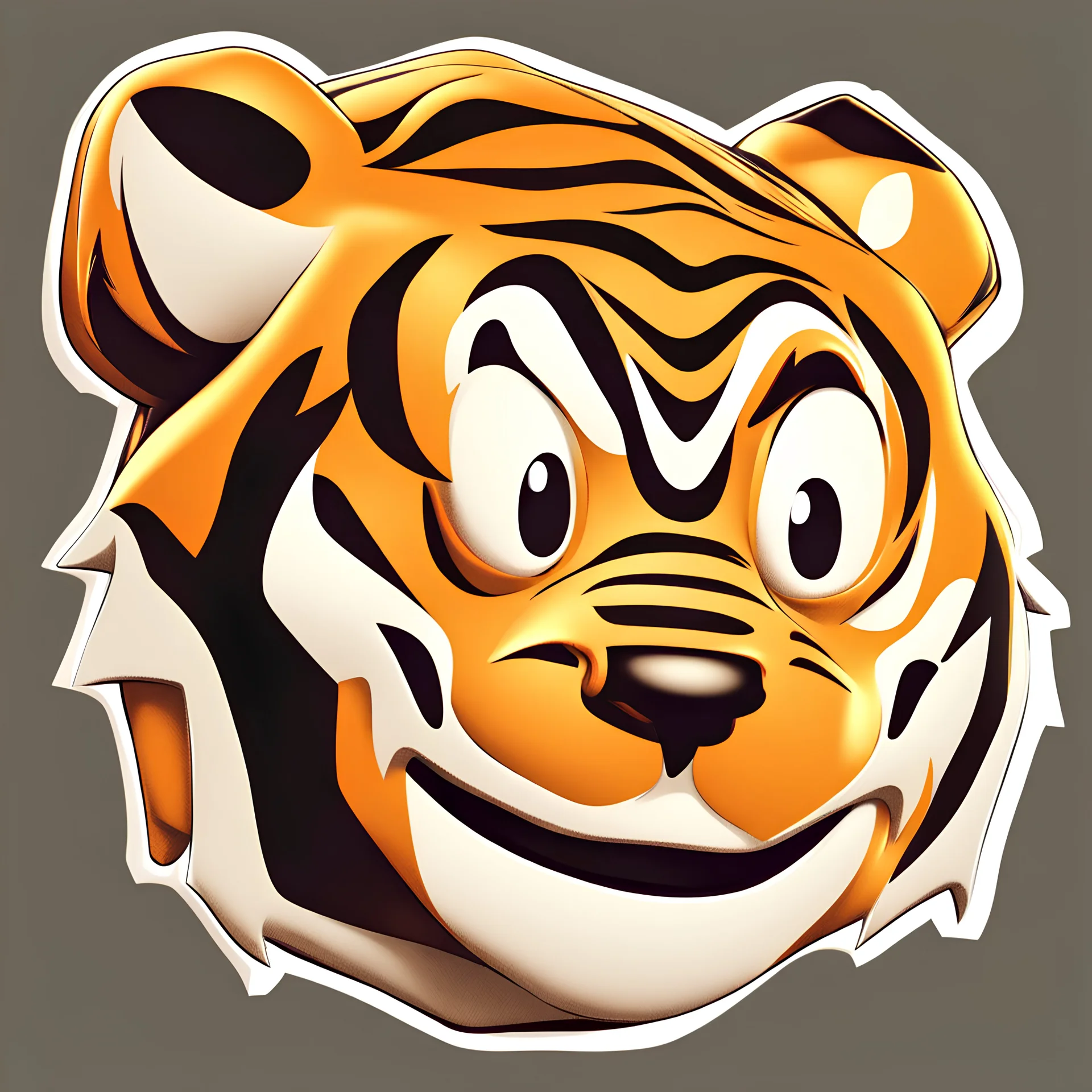 fat tiger stylized 3d, pixar stylie