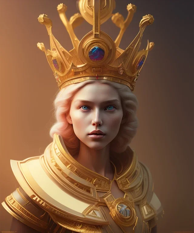 Statue of Queen of photography. Cute blonde woman. Photographer in golden crown. Standing on the street. Big camera in her hand. hyperdetailed, photorealistic, trending on artstation, greg rutkowski, beksinski, kodachrome