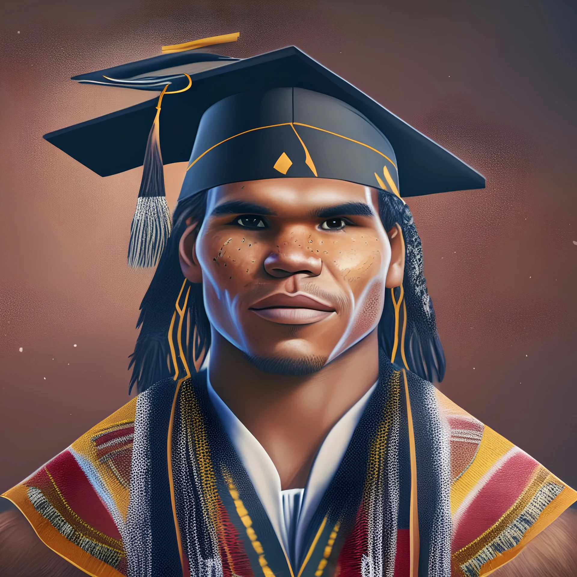 university graduation promotion, Australian Aboriginal, male Indigenous Australian, artwork, 2D, digital art, celebration, illustration, ultra detailed, Australia, 8K, cinematic, photo realistic